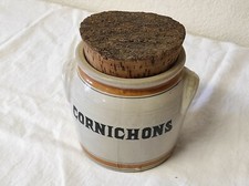 Ancien Pot à cornichons en céramique 11 cm de diamètre par 12 cm de haut