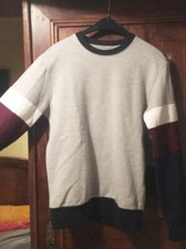 sweat, Célio, Gris, bordeaux et blanc, bon état, S