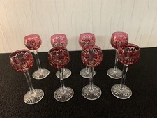 7 verres overlay rouge liqueur cristal Saint Louis (prix pour 1 verre)