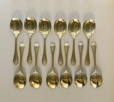 Jean Puiforcat - ART DECO 12 cuillères  à glace Argent massif 950/1000 - 300 grs