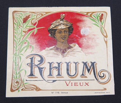 Ancienne étiquette rhum vieux - étiquette,