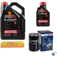BOSCH Inspection set 6L Motul 8100 + X-propre 5W-30 pour VW Seat Polo Variant