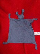 Doudou Plat Vert Baudet Lapin Coton Bleu Neuf