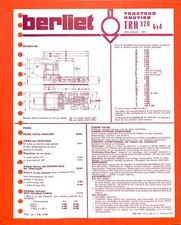 BERLIET / TRH 320 6X4 / TRACTEUR ROUTIER / FICHE TECHNIQUE 1973