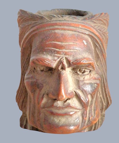 Pipe ancienne sculptée chef - pipe, "chef
