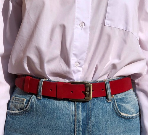 Ceinture femme large - , cuir
