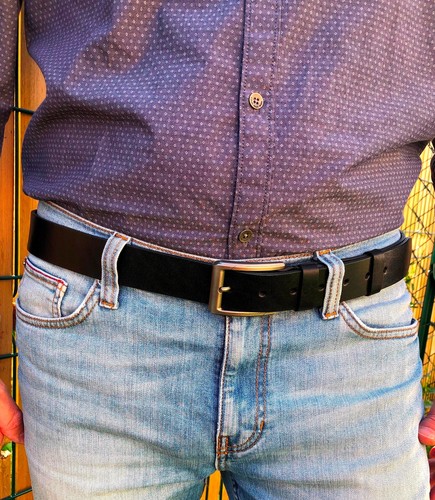 Ceinture homme large cuir - , de