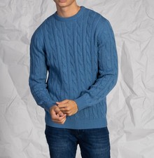 Pull col rond pour homme bleu