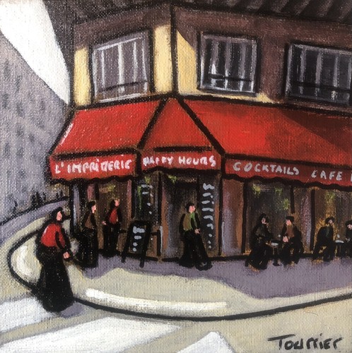 Tableau peinture paris - peinture, café