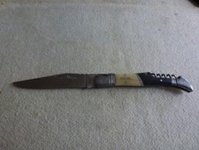 SUPERBE COUTEAU DE POCHE LAGUIOLE BOUGNA 1421 OS EBENE