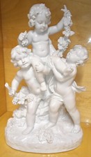 ARISTIDE DE RANIERI – trois amours vendangeurs anges, chérubins, 50 cm 7,2 kg