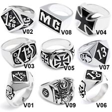 Bague Chevalière Motard Biker En Acier Inoxydable Croix De Fer Croix De Malte