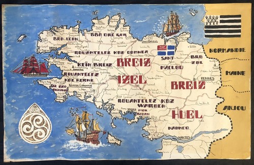 Carte bretagne breiz - bretagne, dessin