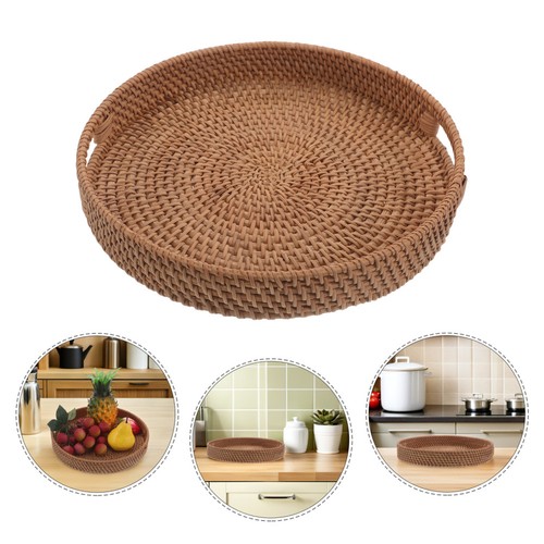 Plateau table basse rotin - table, en