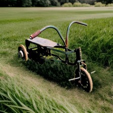 Cyclo rameur Autogoss vers 1930 - Jouet en tole rare - Long 1 m. environ