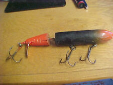 F7 Big Jointed wooden musky muskie lure 10.5" L  fishing muskies orange black