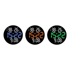 Horloge électronique multifonctionnelle Horloge murale LED ronde pour décor
