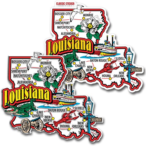 Louisiana jumbo state - magnet, &