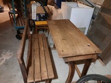 bureau d'écolier ancien vintage Double Pupitre