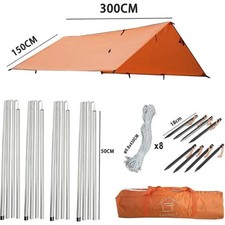 Laxllent Bâche Anti-Pluie, Tent Tarp Imperméable 3x3M Carré, Abri de Randonnée