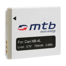 Batterie NB-4L pour Canon IXUS 30, 40, 50, 55, 60, 65, 70, 75, 80 IS, 100 IS