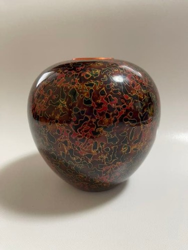 Vase fleurs laque dorée - vase,