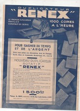 vieux papiers publicité:  prospectue RENEX duplicateur (P47447)