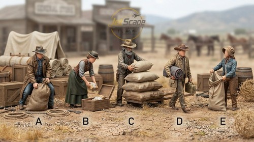 Cowboy loading supply sack - loading,