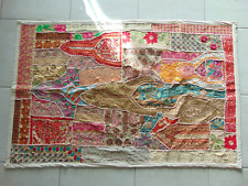 Tenture murale/sol Patchwork. Artisanat Indien. 145x93cm. Vintage TBE.