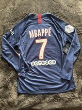 Maillot psg officiel 2019 stadium manche longue Mbappé taille L neuf