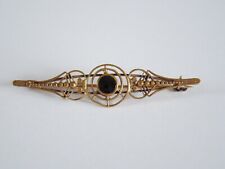 Broche Pierre Noire Couleur Bronze 3,3 G/5,8 X 1,3 Cm