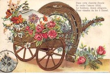 Fantaisie - n°77110 - Dans cette charrette fleurie ... fer à cheval - Carte