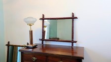 Miroir vintage cadre bambou