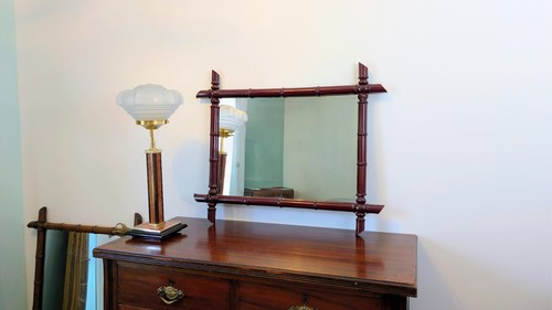 Miroir vintage cadre bambou