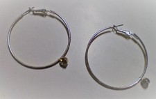 KAPPAHL Boucles d'oreilles créoles en métal NEUVES couleur argenté avec cristal