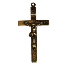Pendentif Croix Crucifix XIXème Jesus Religieux Argent Massif