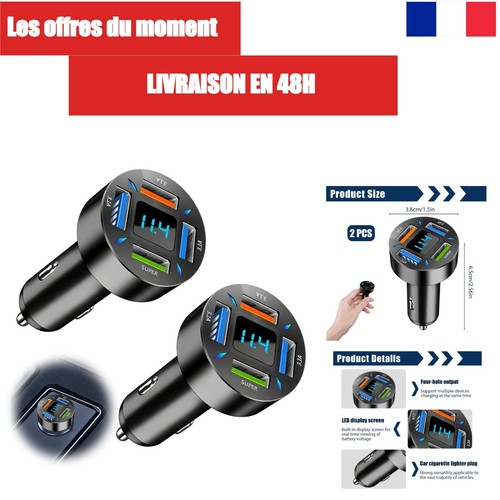 Chargeur voiture usb double - voiture,