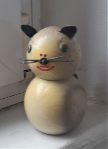 Tirelire chat vintage bois - vintage, bois.