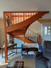 escalier bois balustre metal a demonter sur place