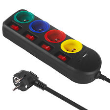 Multiprise électrique Maclean, 4 prises + USB A/C, avec interrupteurs, 25 cm