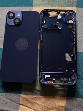 Châssis arrière iPhone 14 Minuit ( Noir) Semi Complet avec vitre arrière