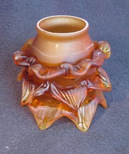 TULIPE EN VERRE pour LAMPE ANCIENNE - " FLEUR COLOREE ORANGEE "