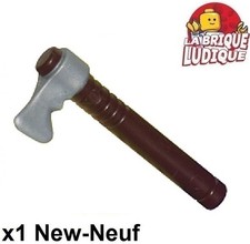 Lego 1x arme weapon Tomahawk indien hache axe marron foncé/dark brown 13571pb01