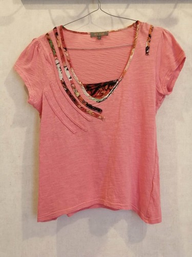 T-Shirt rose saumon brillant