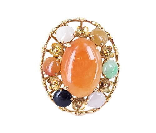 Bague florale jadeite jade - bague, en