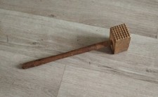Maillet Attendrisseur De Viande En Bois. Poignée Profilée . Outil Du Boucher 