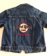 HARD ROCK Cafe San Antonio Trucker Denim Jean Jacket kids boys girls size M