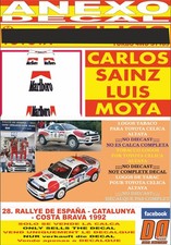 Anexo decal toyota celica - 1/43,