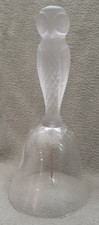 Ancienne Cloche de Table en Cristal Bayel Chouette Hibou 