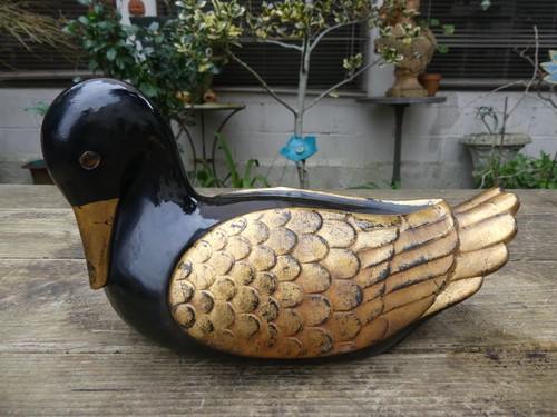 Canard résine laqué fond - résine,